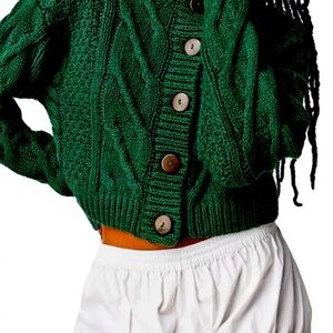 Beautiful Dark Gree Free People Bonfire Sweater M